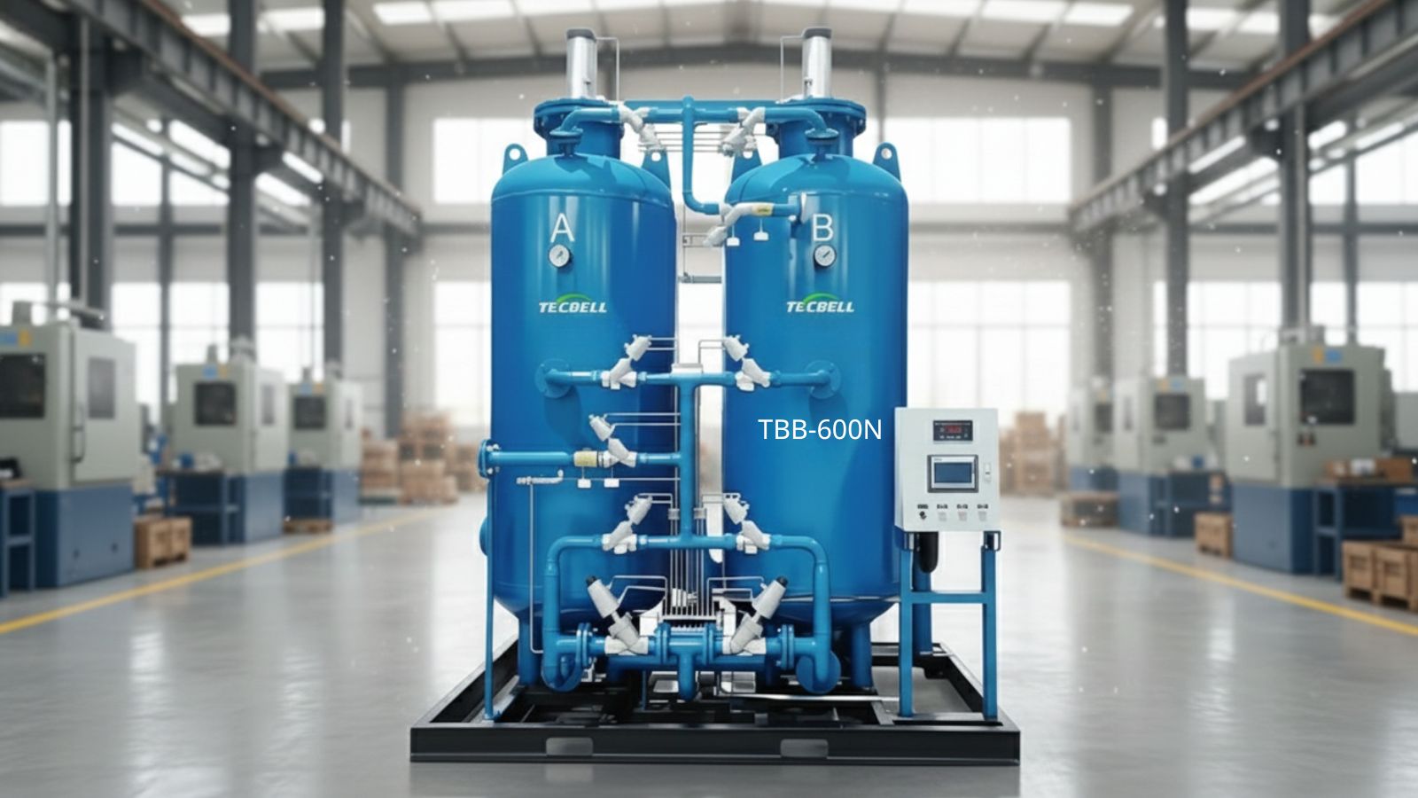Máy sản xuất khí Nitơ tháp đôi Tecbell TBB-600N 1 Máy sản xuất khí Nitơ tháp đôi Tecbell TBB-600N