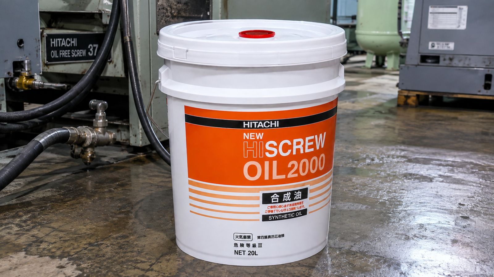 Dầu tổng hợp New Hiscrew Oil 2000 máy nén khí Hitachi 1 Dầu tổng hợp New Hiscrew Oil 2000 máy nén khí Hitachi